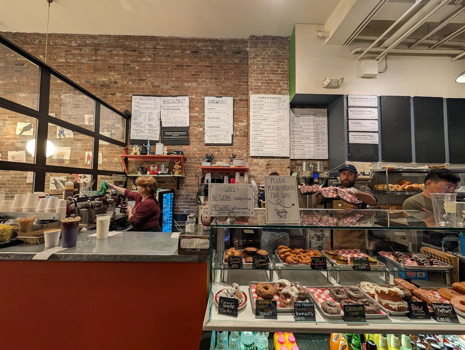 Small Point Café counter and menu boards