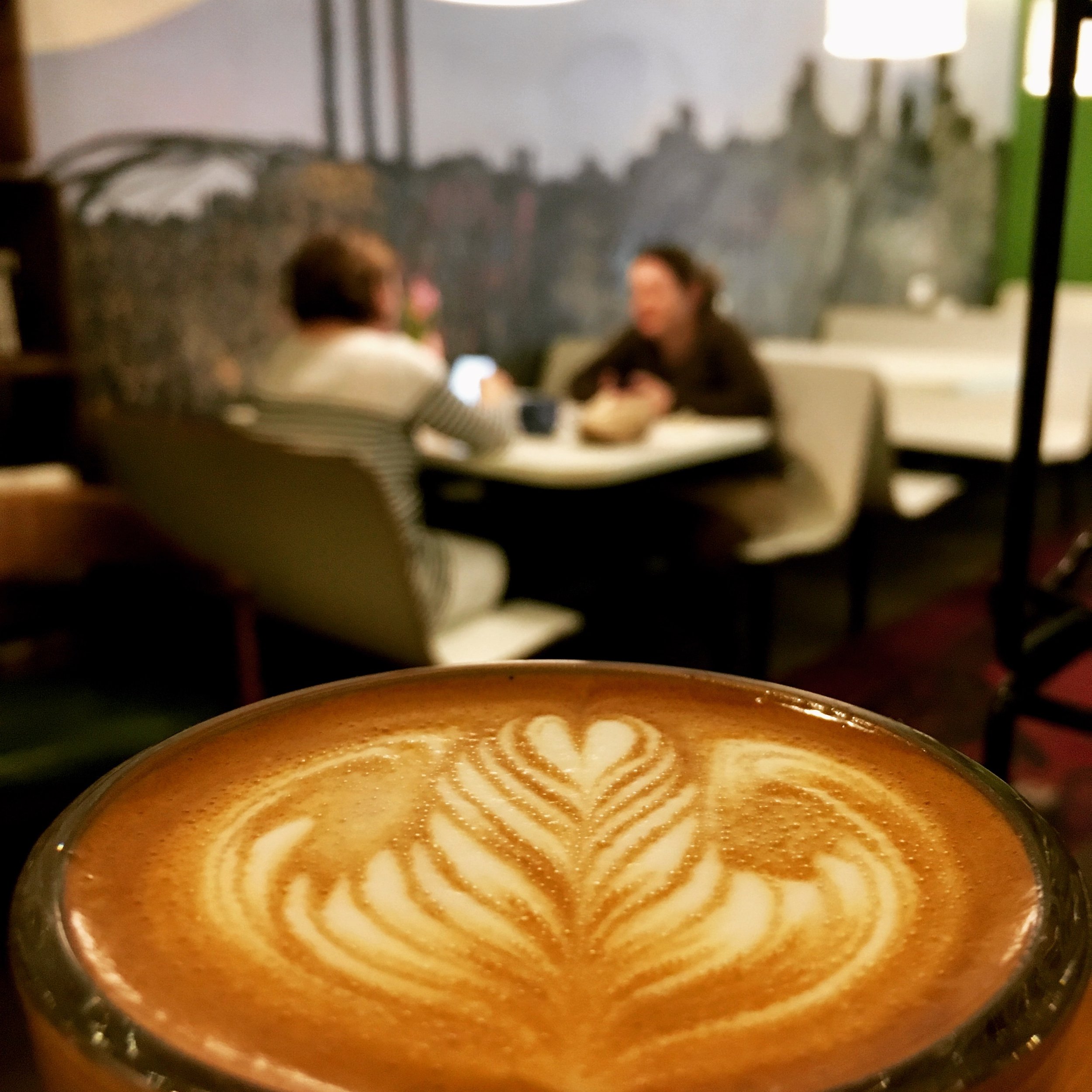 Latte art at Small Point Café