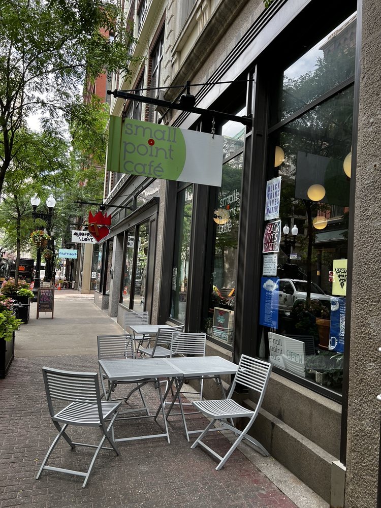 Small Point Café storefront on Westminster Street